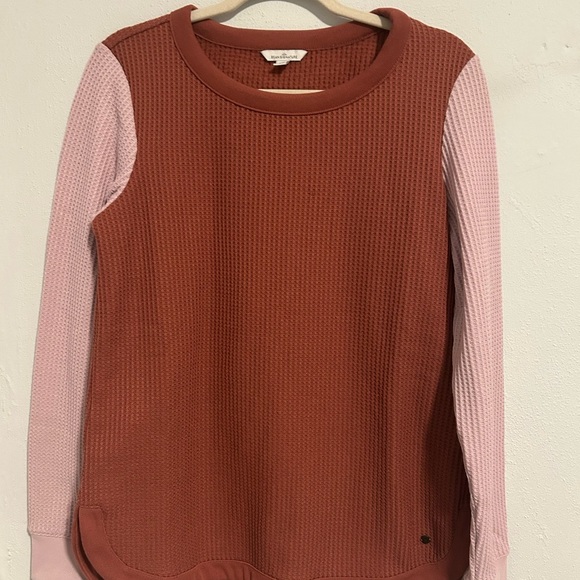 L.L. Bean Tops - L.L. Bean Orange Red Ribbed Long Sleeve Top